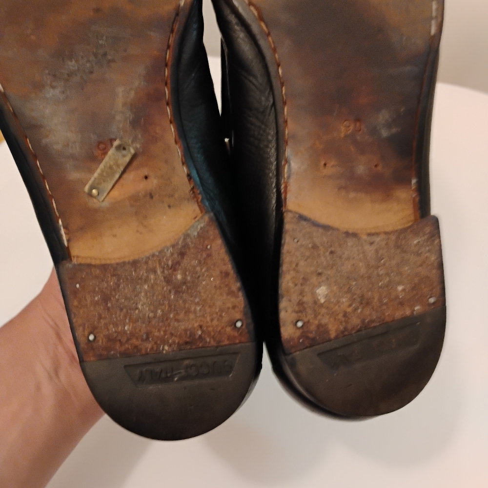 GUCCI HORSE BIT MENS LOAFERS Leather Gold Horsebit Size 9D - Picture 4 of 16